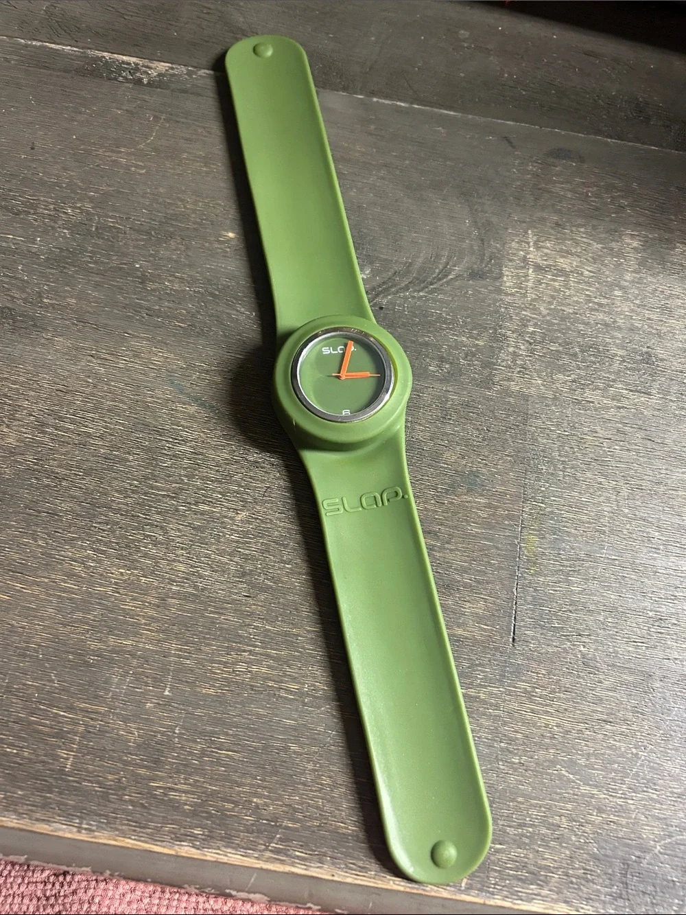 Olive Green Silicone Slap Watch for Men